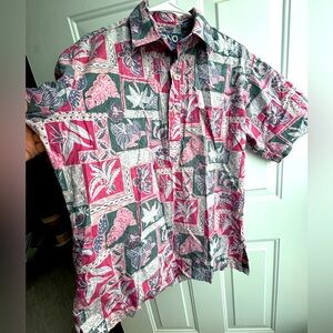 Vintage The ONO by Liberty House pullover aloha shirt reverse print floral Med